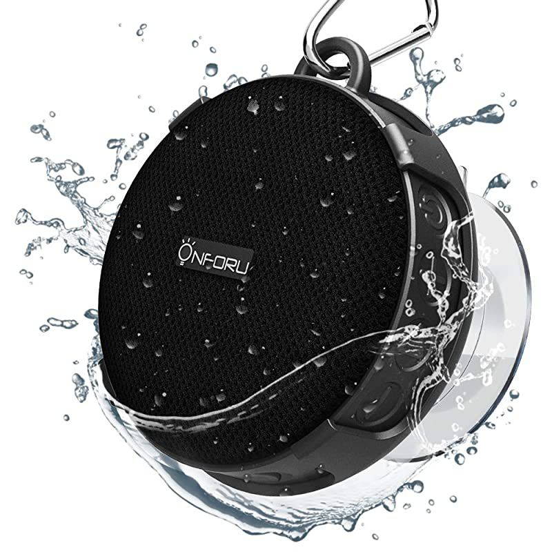 Shower Speaker IPX7 Waterproof Outdoor Bluetooth Speaker with Suction Cup Portable Mini Wireless Speaker with Builtin Mic Stereo Sound and Bluetooth 50 for Bathroom Pool Beach