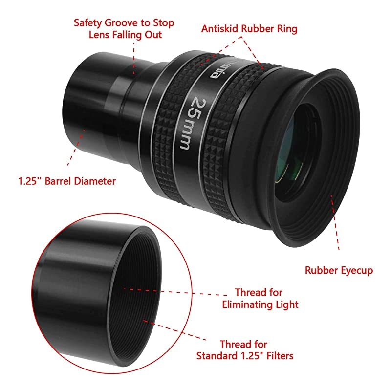 125quot 25mm 58Degree Planetary Eyepiece for Telescope