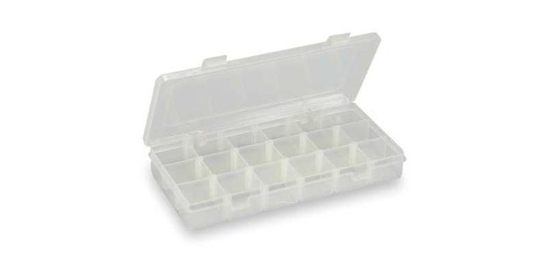 WESTWARD 2HFR3 3 to 18 Adjustable Compartment Box, 5"L x 9"W x 1-3/8"H