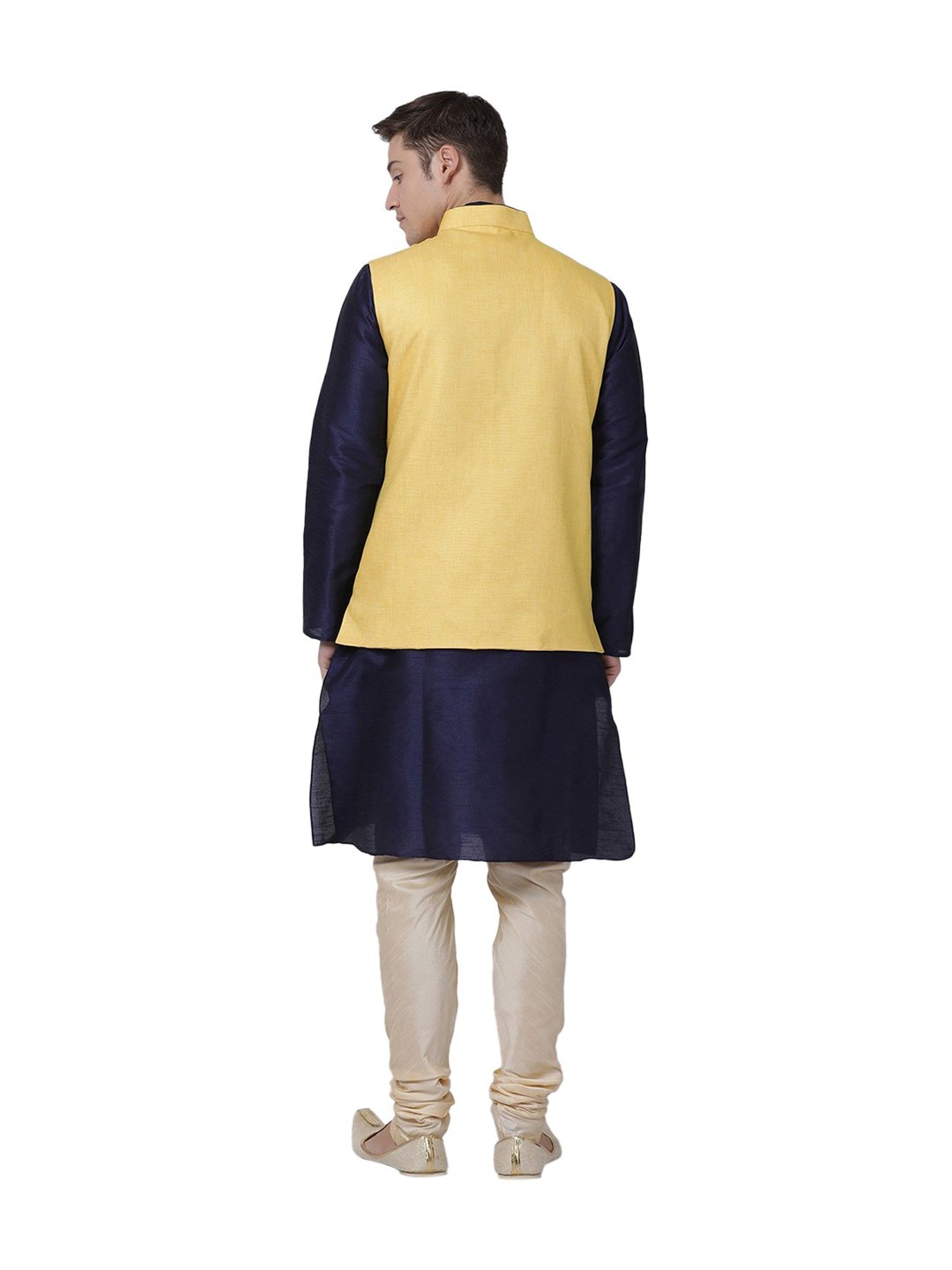 Vastramay White Cotton Straight Fit Embroidery Ethnic Suits