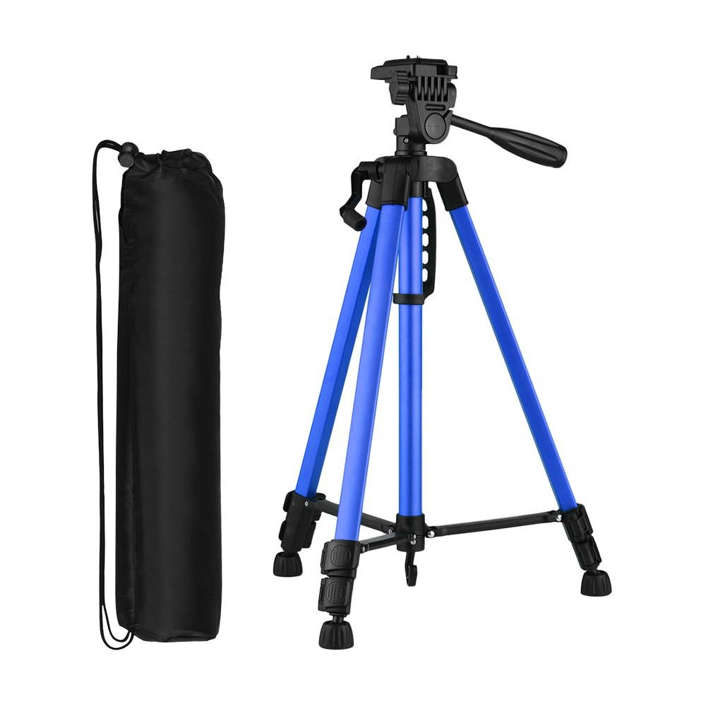 Andoer Lightweight Photography Tripod Stand Aluminum Alloy 3kg Load Capacity Max. Height 135cm/53in with Carry Bag Phone Holder for DSLR Camera Smartphone