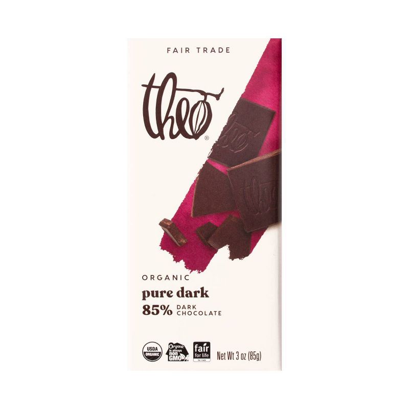 Theo Organic 85% Dark Chocolate Bar - 3oz