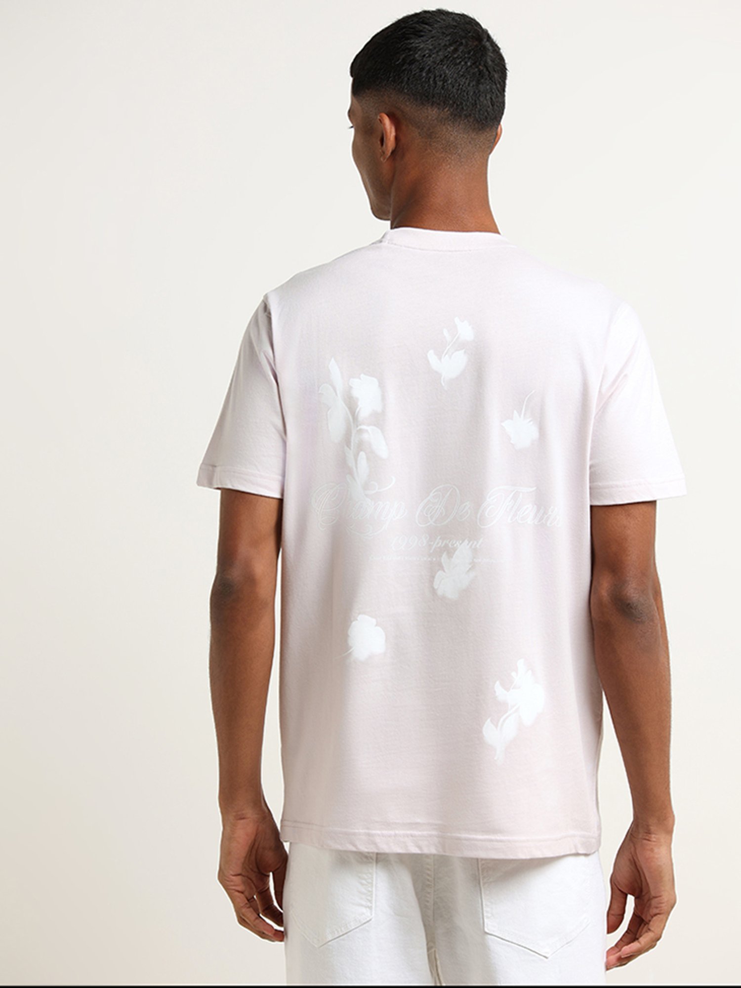 Nuon by Westside Light Pink Slim Fit T-Shirt