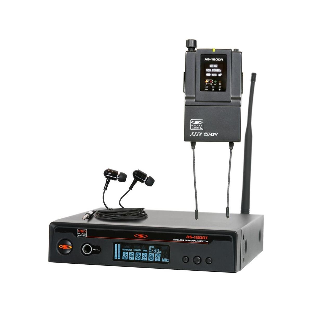 Galaxy Audio AS-1800 Wireless Personal Monitor System, B3/554-570 MHz #AS-1800B3