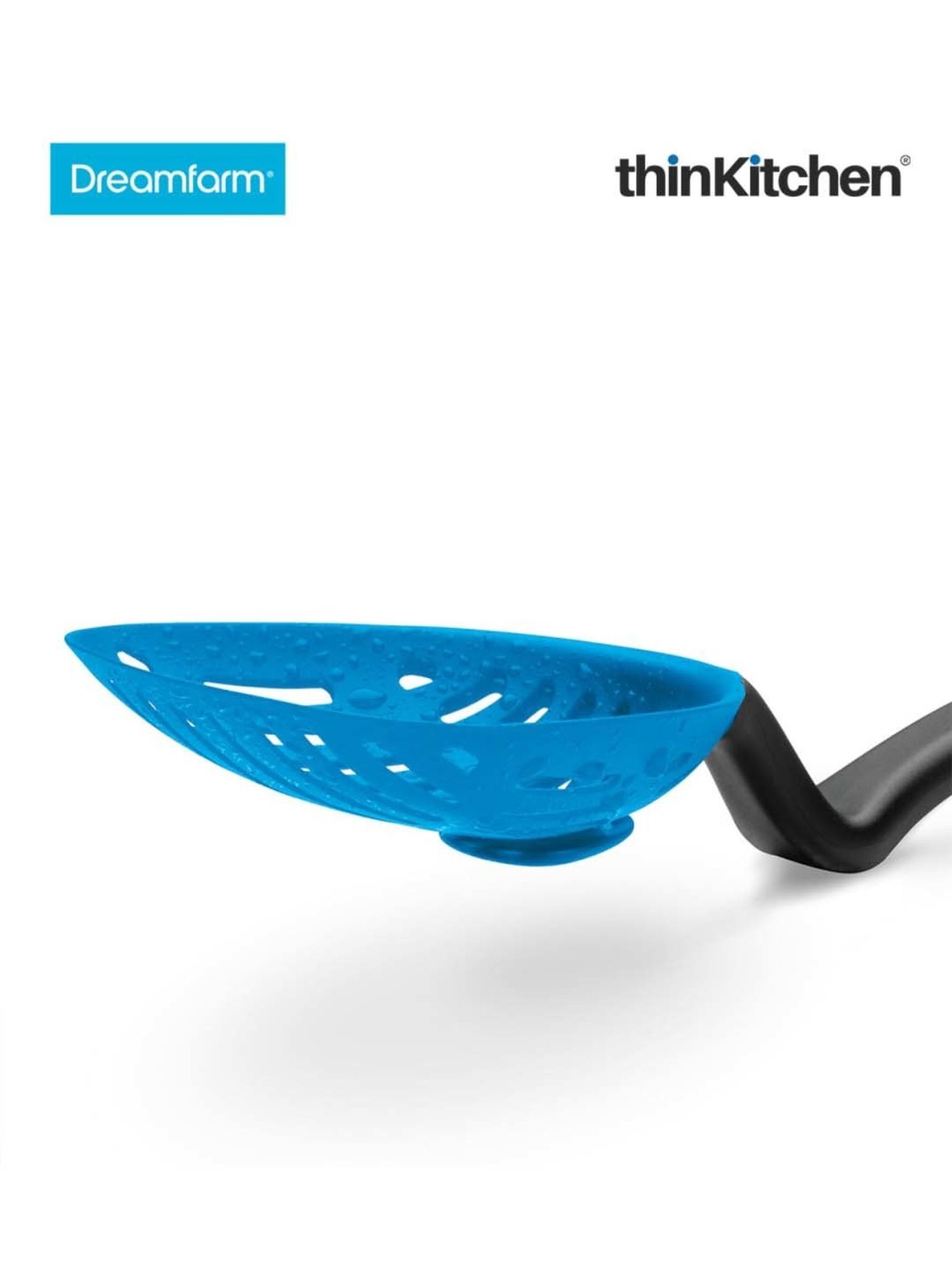 Dreamfarm Blue Nylon Lestrain Drip-Catching Sit-Up Scoop Strainer