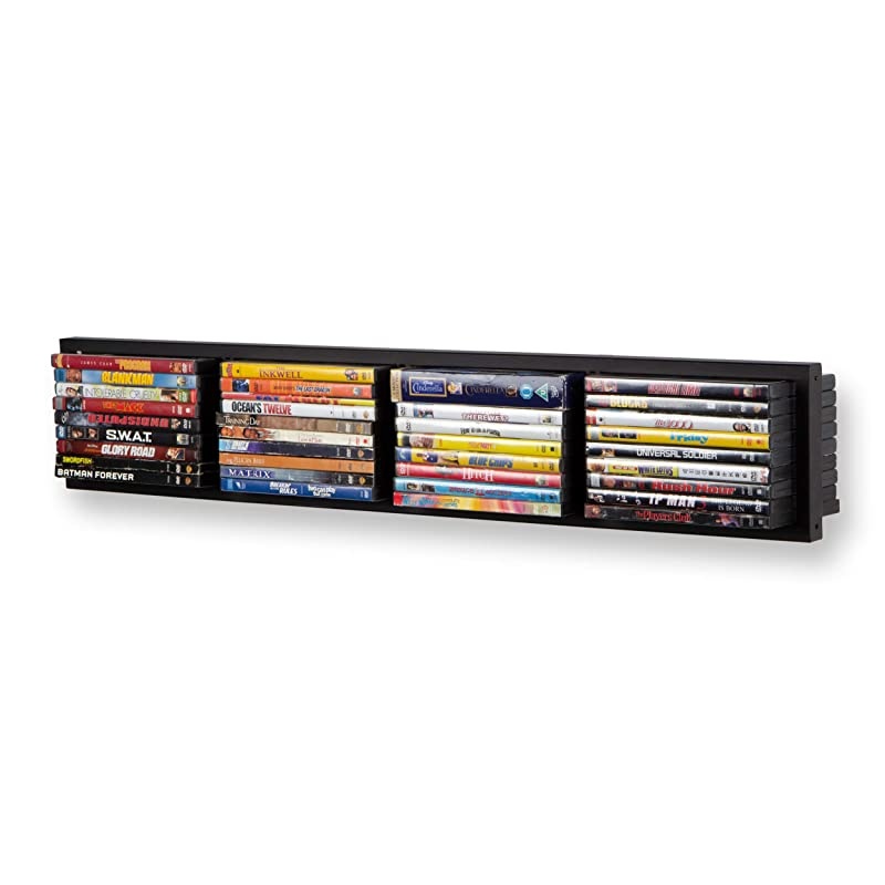 Modern Wall Mount Cd DVD Media Rack Storage Metal Shelf Organizer Black