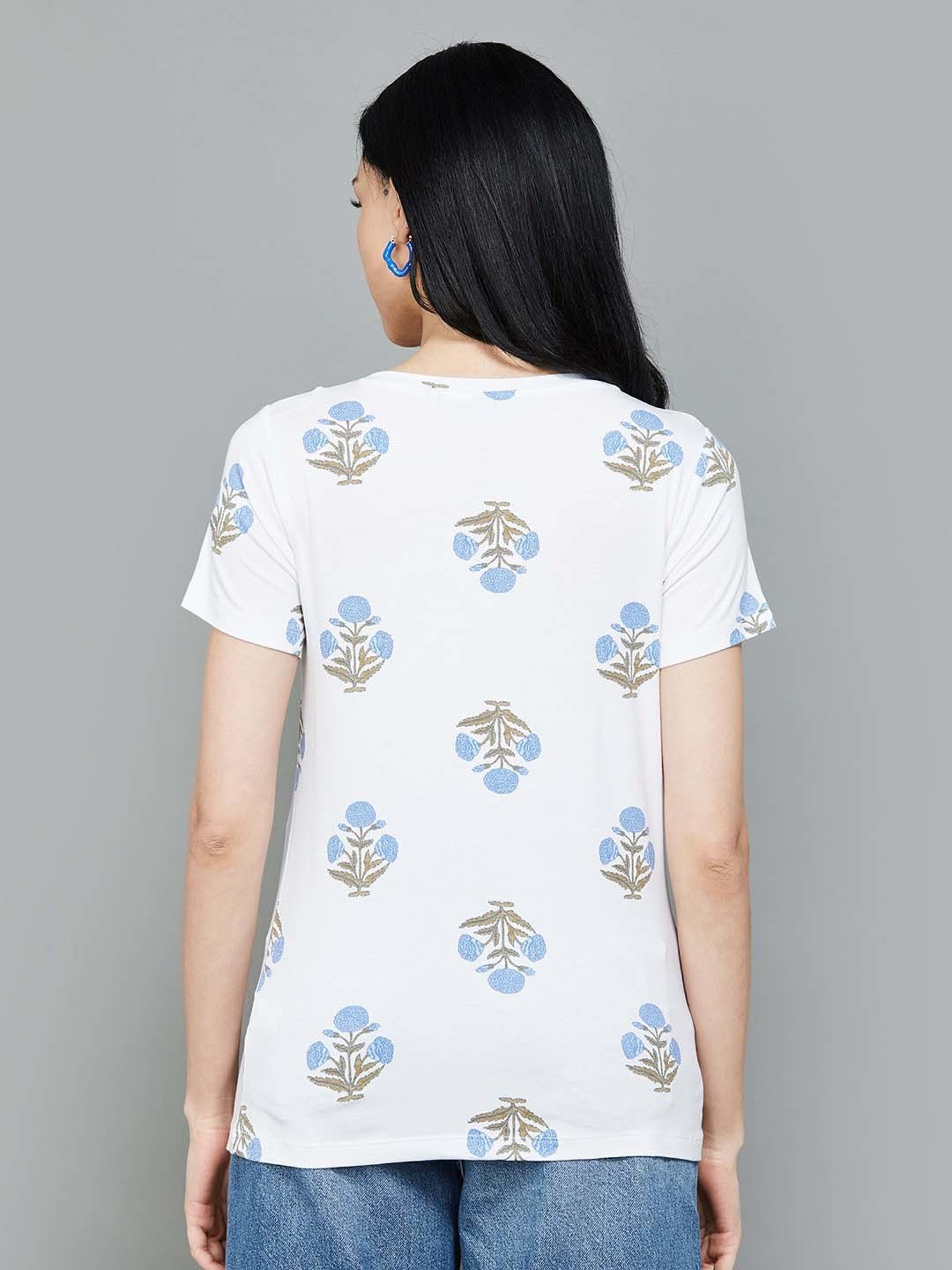 Colour Me by Melange White Printed T-Shirt