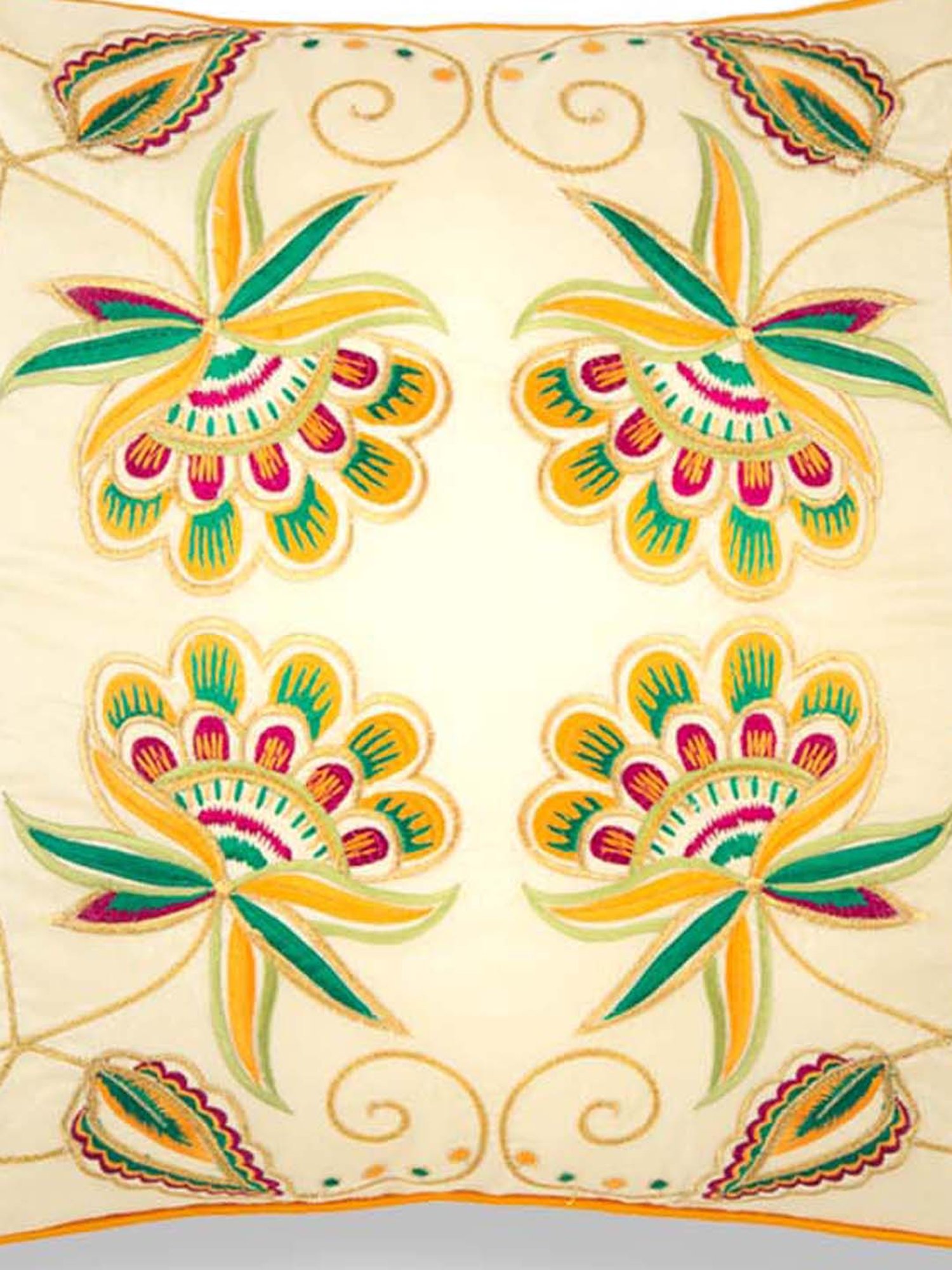 Swayam Red & White Cotton 60 cm x 60 cm Cushion Covers - Set of 5