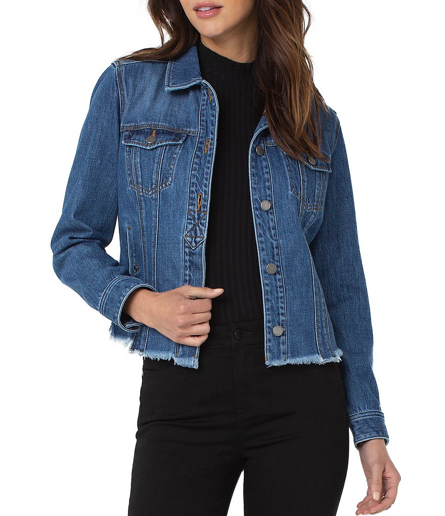 Liverpool Los Angeles Raw Hem Trucker Denim Jacket