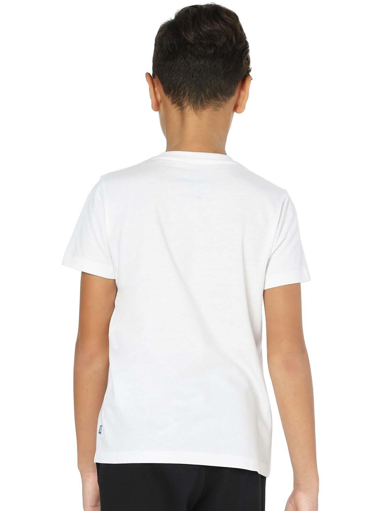 Jack & Jones Junior Boys Bright White Cotton Printed T-Shirt