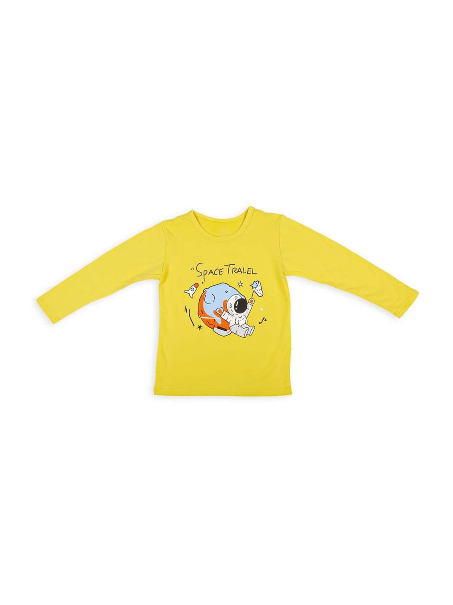 Baby Moo Kids Yellow Cotton T-Shirt & Pyjama