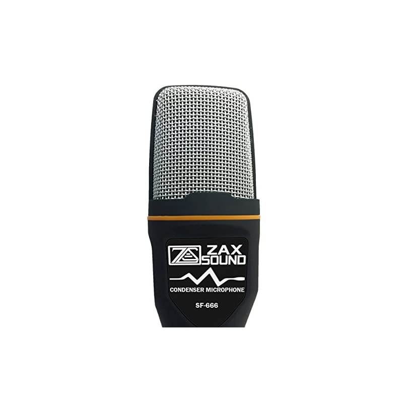 Professional Cardioid Condenser Microphone with Tripod Stand for PC Laptop iPhone iPad Android Phones Tablets Xbox and YouTube Recording Black