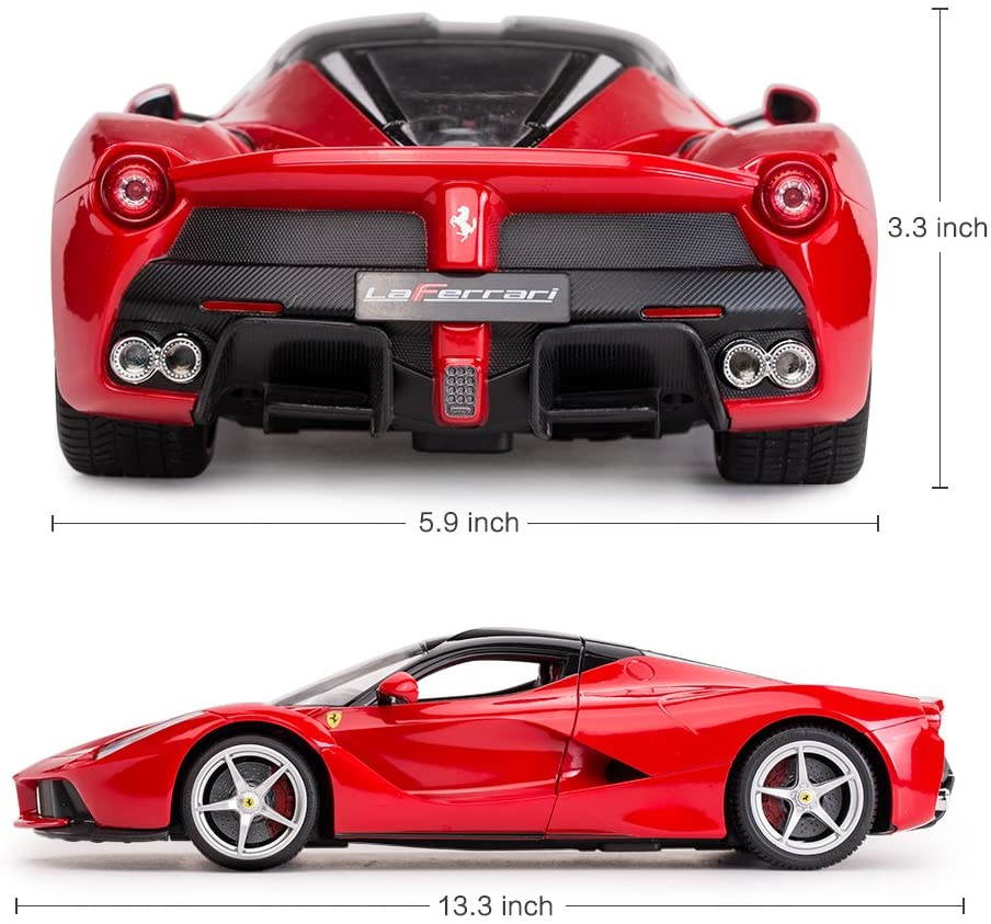 RC Car | 1/14 Scale Ferrari LaFerrari Radio Remote Control R/C Toy Car Model Vehicle for Boys Kids Red 13.3 x 5.9 x 3.3 inch
