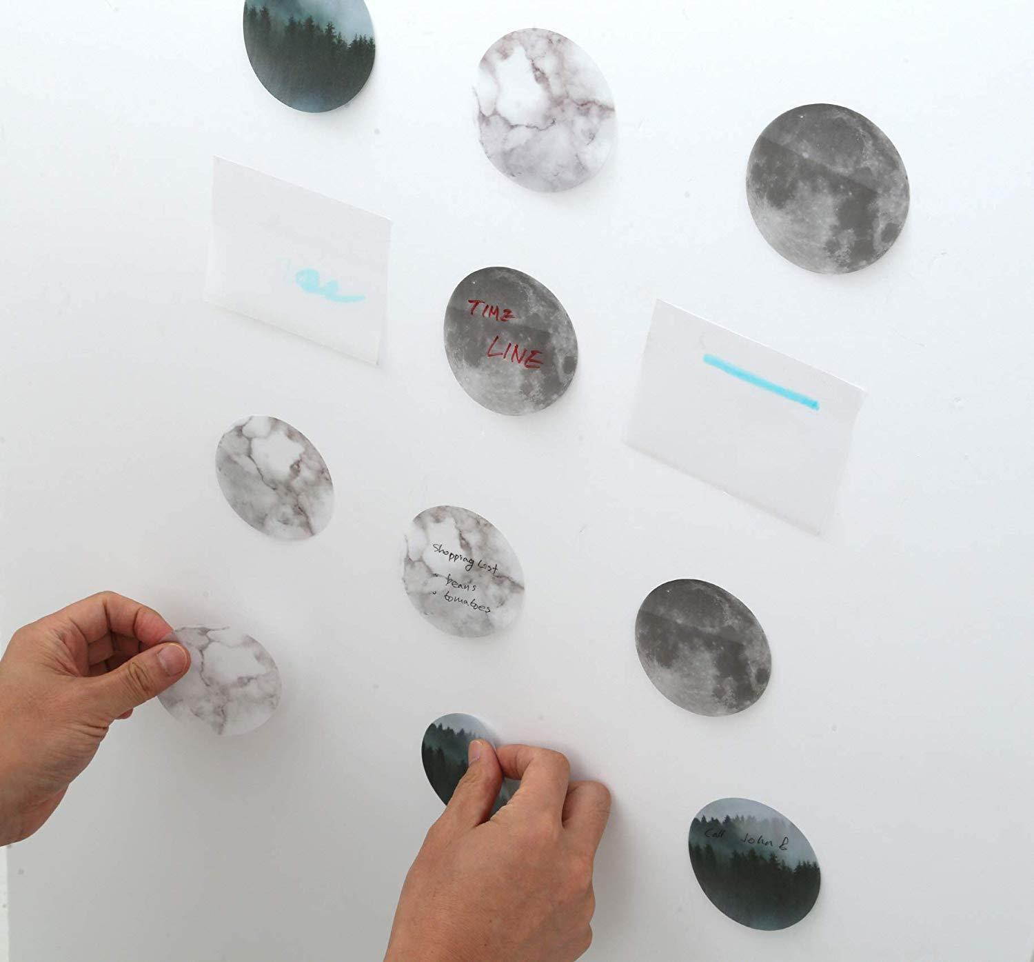 Creative Tracing Paper Sticky Memo 3 X 3 inches, 50 Sheets Cute Note Pads Square Styles Unique Self Adhesive Removable Transparent Memo Various Size Bookmark Page Flag