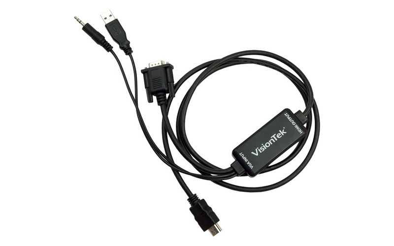 VisionTek VGA to HDMI 1.5M Active Cable (M/M) - 4.92 ft HDMI/VGA Video Cable for Video Device - HD-15 Male VGA - HDMI Male Digital Audio/Video - Black