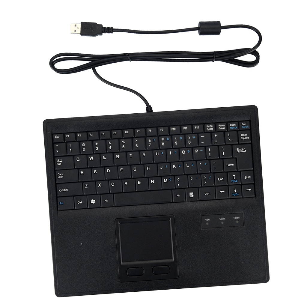 USB Wired Keyboard US English Layout w/ Touchpad Accs Black for PC Computer