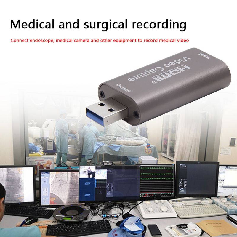 1080P USB 3.0 HDMI Capture Card Video Recording Box for Game DVD Camcorder Camera Live Streaming Video Conference Online Teaching Portable USB HD Video Capture Card