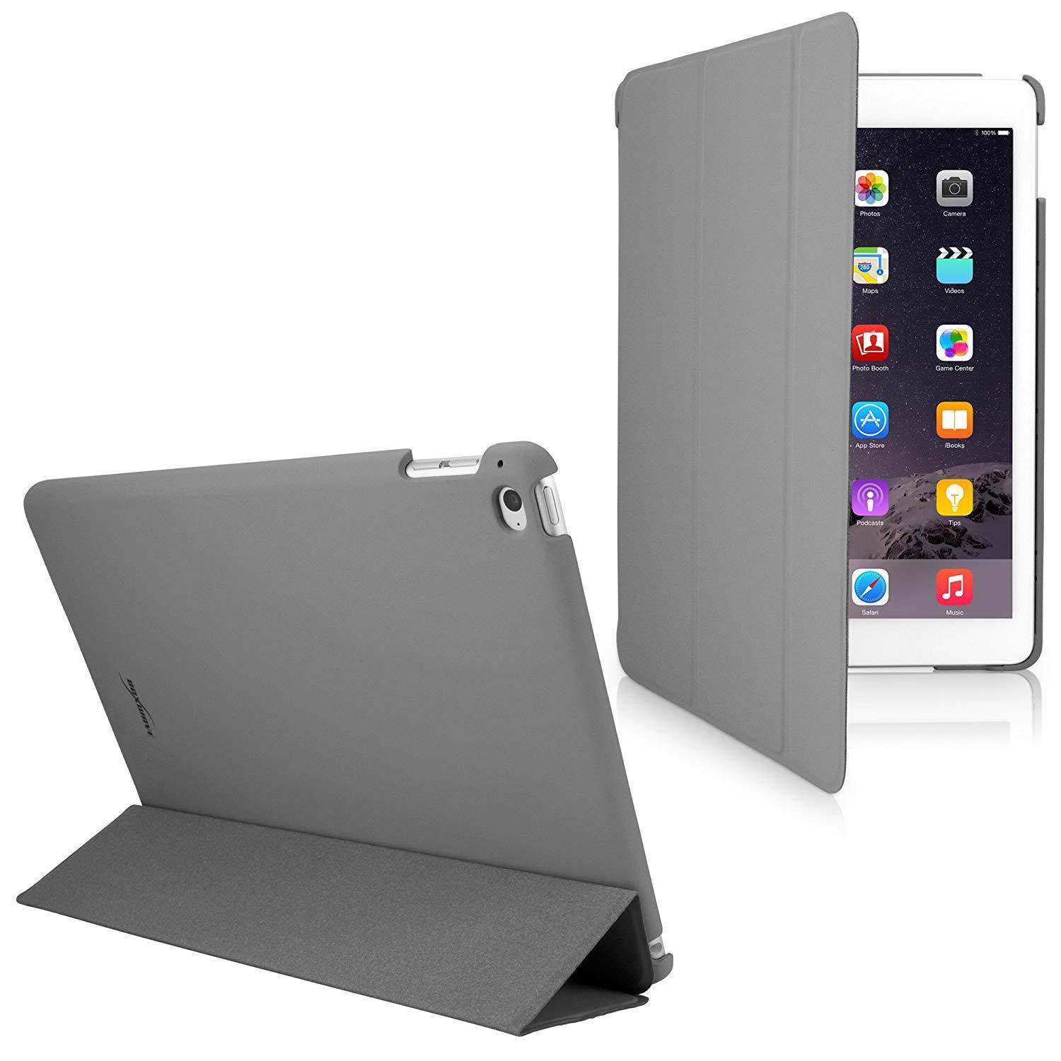 iPad Air 2 Case, BoxWave [Slimline Smart Case] Thin, Hard Shell Smart Cover w/ Stand for Apple iPad Air 2 - Slate Grey