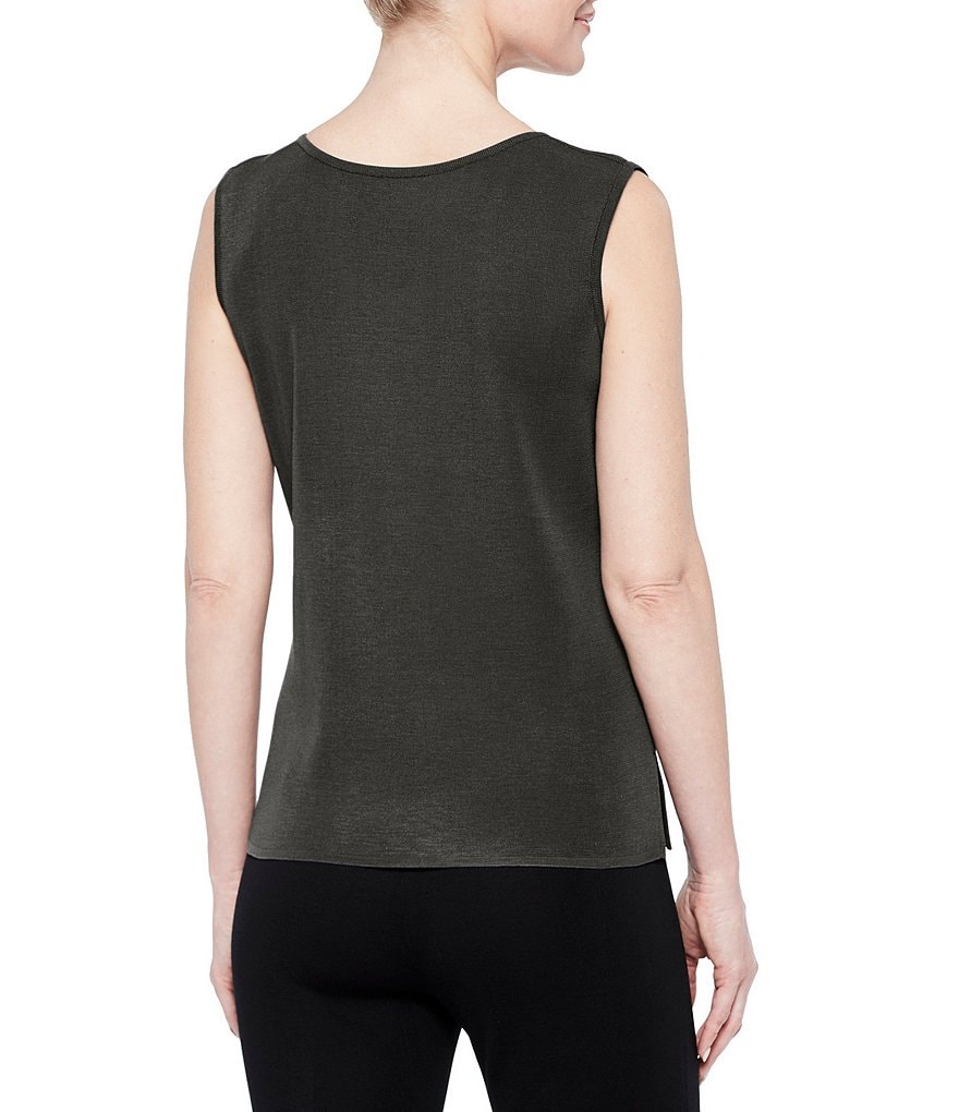 Ming Wang Scoop Neck Sleeveless Knit Tank