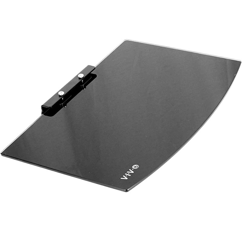 Floating Wall Mount Tempered Glass Shelf for DVD Player Audio Gaming System Streaming Devices Black MOUNTSF011