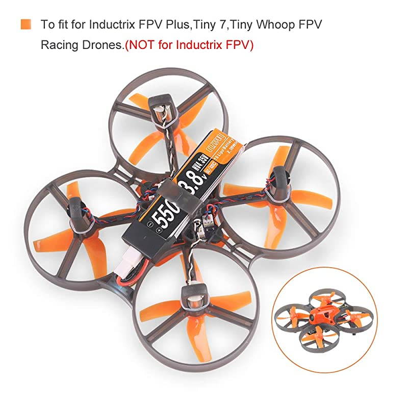 550mAh HV 38V 1S LiPo Battery 50C JSTPH 20 PowerWhoop mCPX Connector Rechargeable 1S LiPo Battery for Inductrix FPV Plus Tiny 7 Tiny Whoop FPV Racing Drones