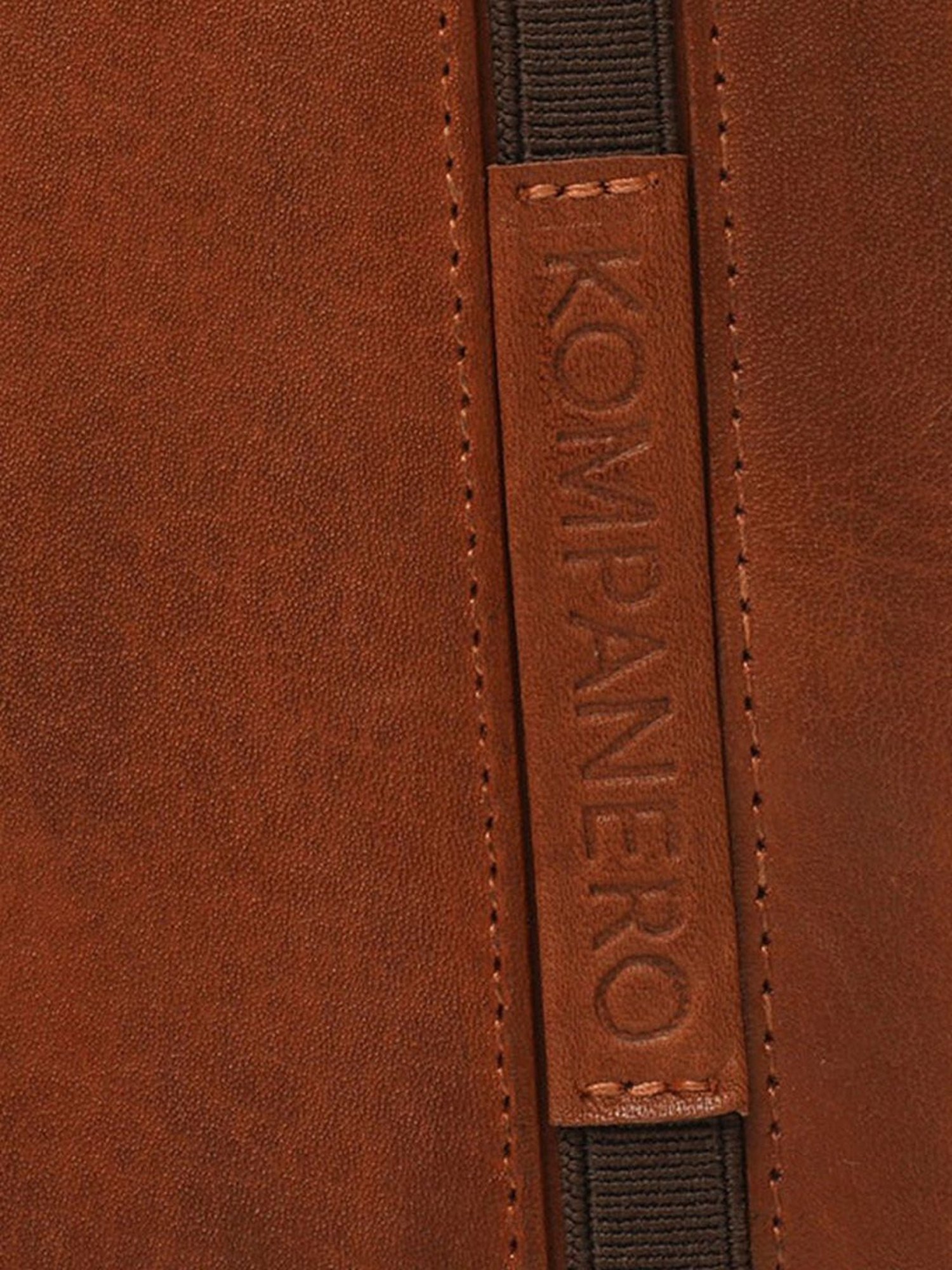 KOMPANERO Jaxon Cognac Leather Textured Bi-Fold Wallet