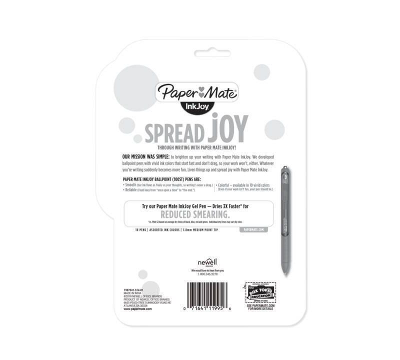 18pk Ballpoint Pens Capped InkJoy 100ST 1.0mm Multicolored - PaperMate