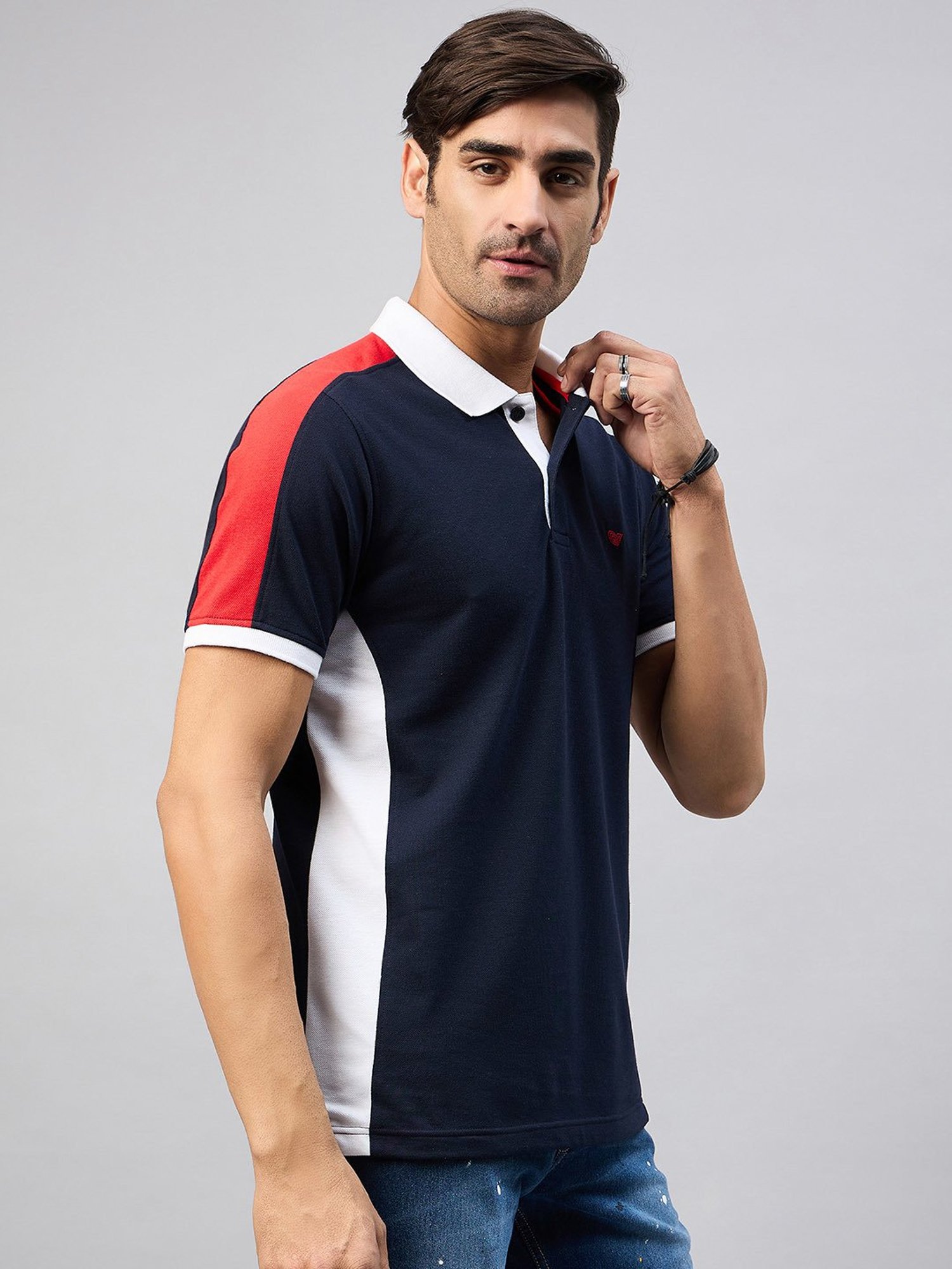 Club York Navy Regular Fit Polo T-Shirt