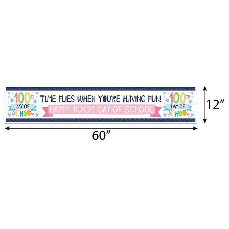 Big Dot of Happiness Happy 100th Day of School - 100 Days Party Decorations Party Banner