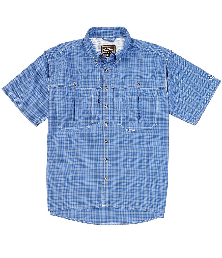 Drake Wingshooter's Plaid Short-Sleeve Woven Sun Shirt