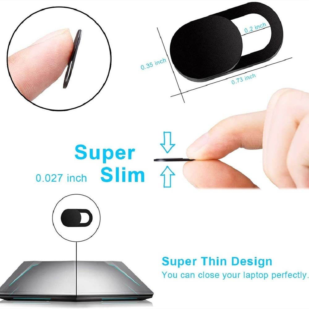 Webcam Metal Cover 6 Pack Ultra Thin Design Web Camera Privacy Cover Slide for Laptop, PC, MacBook, iMac, Computer, iPad, Smartphone, Protect Your Privacy and Security