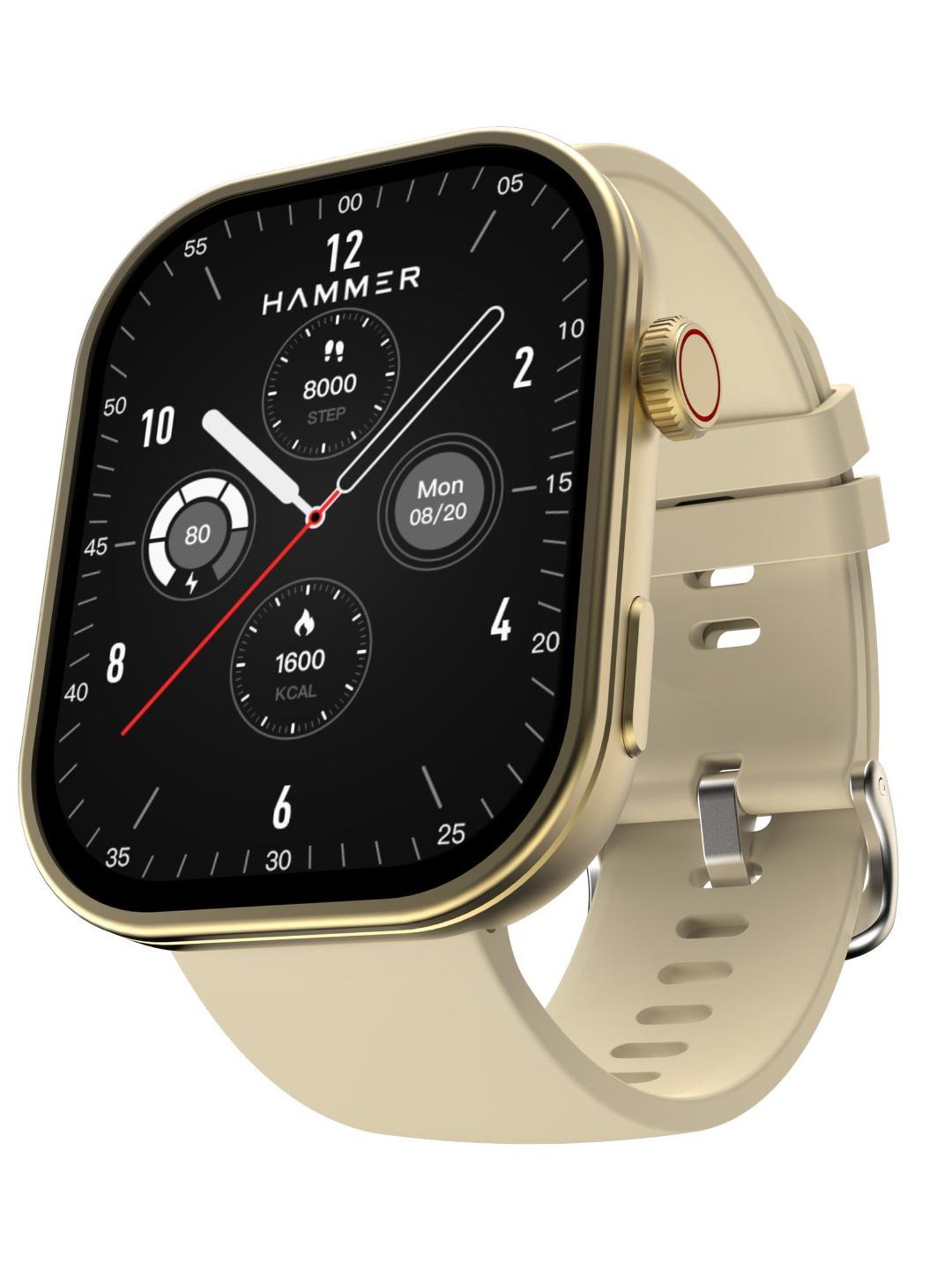 Hammer Tussle BT Calling Smartwatch with 2.01 inch HD Display & Voice Assistant (Champagne Gold)