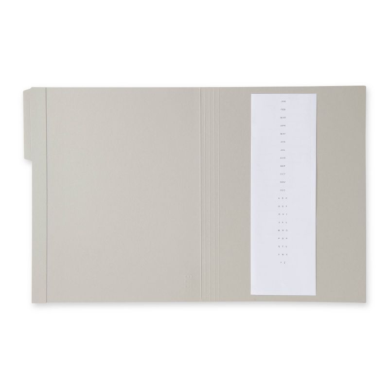 6ct File Folders with Label Set Letter Size Gray - Good Office Day