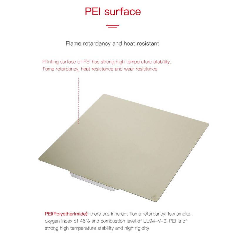 Creality 3D Printer Hotbed Accessories PEI Magnetic Build Plate Heat Resistant 235*235mm / 9.3*9.3in Comaptible with Ender-3/Ender-3 Pro/Ender-3S/Ender-5 3D Printer