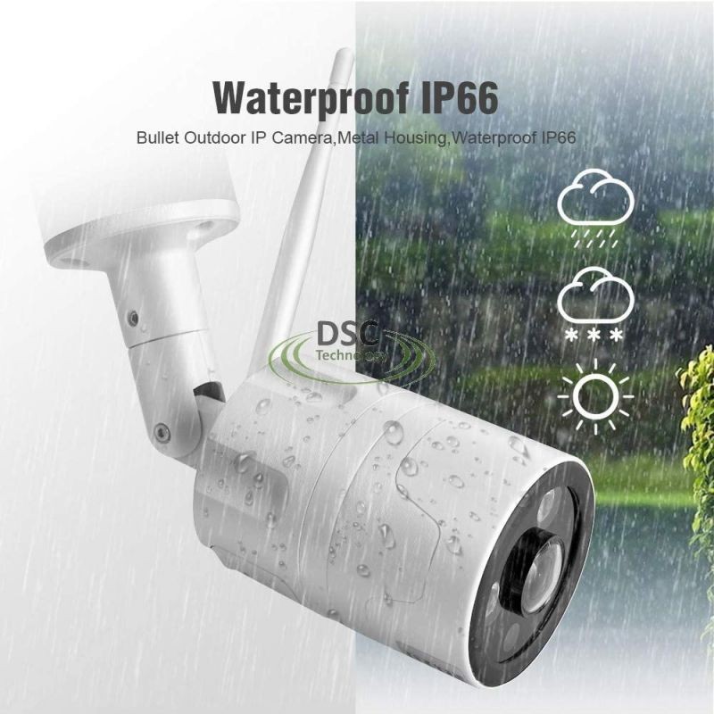 HD 1080P PoE Wireless Security Camera 180 Degree Fisheye Outdoor Bullet IP Camera Smart WiFi CCTV Security Camera with IR Night Vision,Two-Way Audio, Motion Detection, with 16GB SD Card Pre-Installed