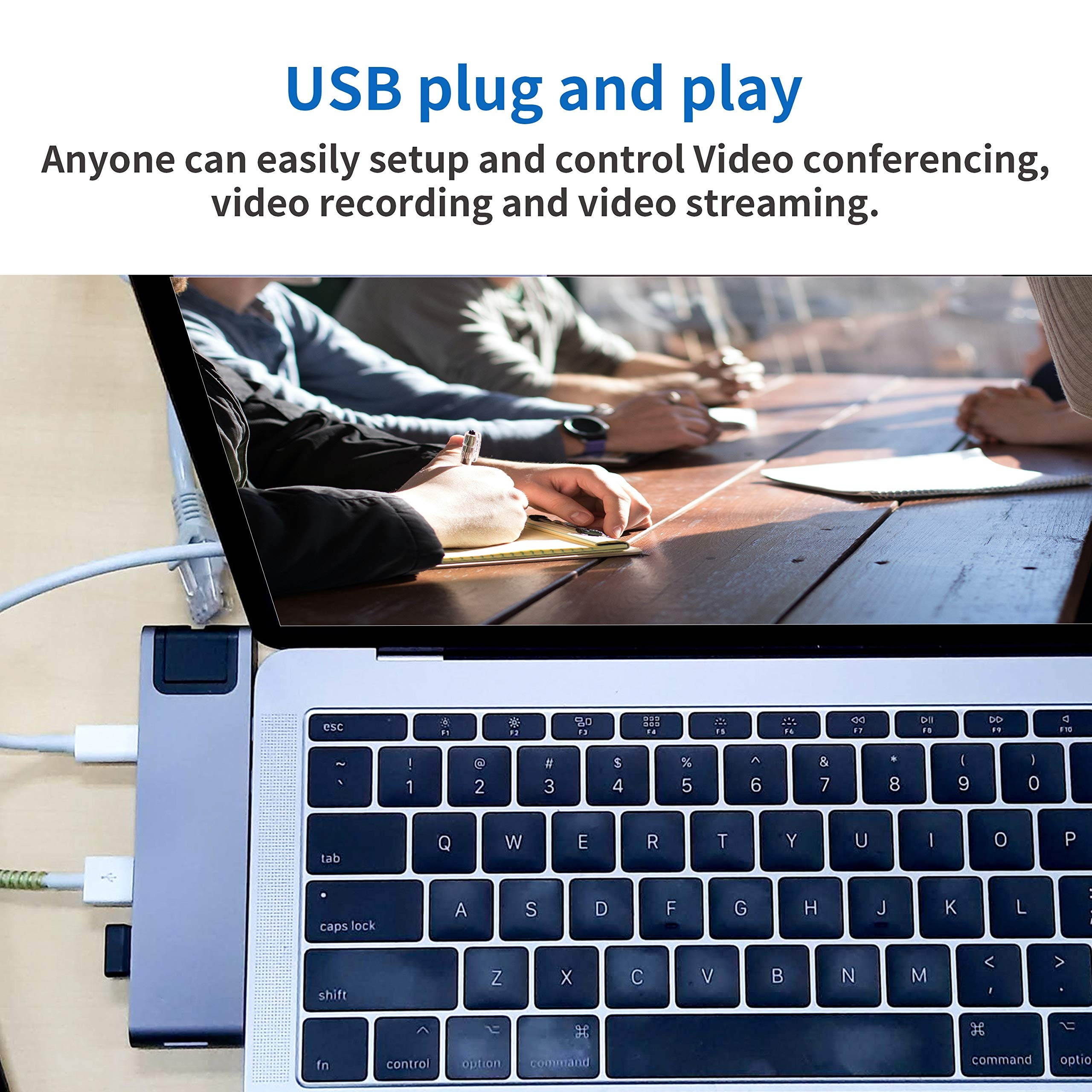 Webcam 3in1 HD 1080p Webcam with Speakerphone and Built-in Mics for skype Business, Video conferencing, Recording, Stream Webcam