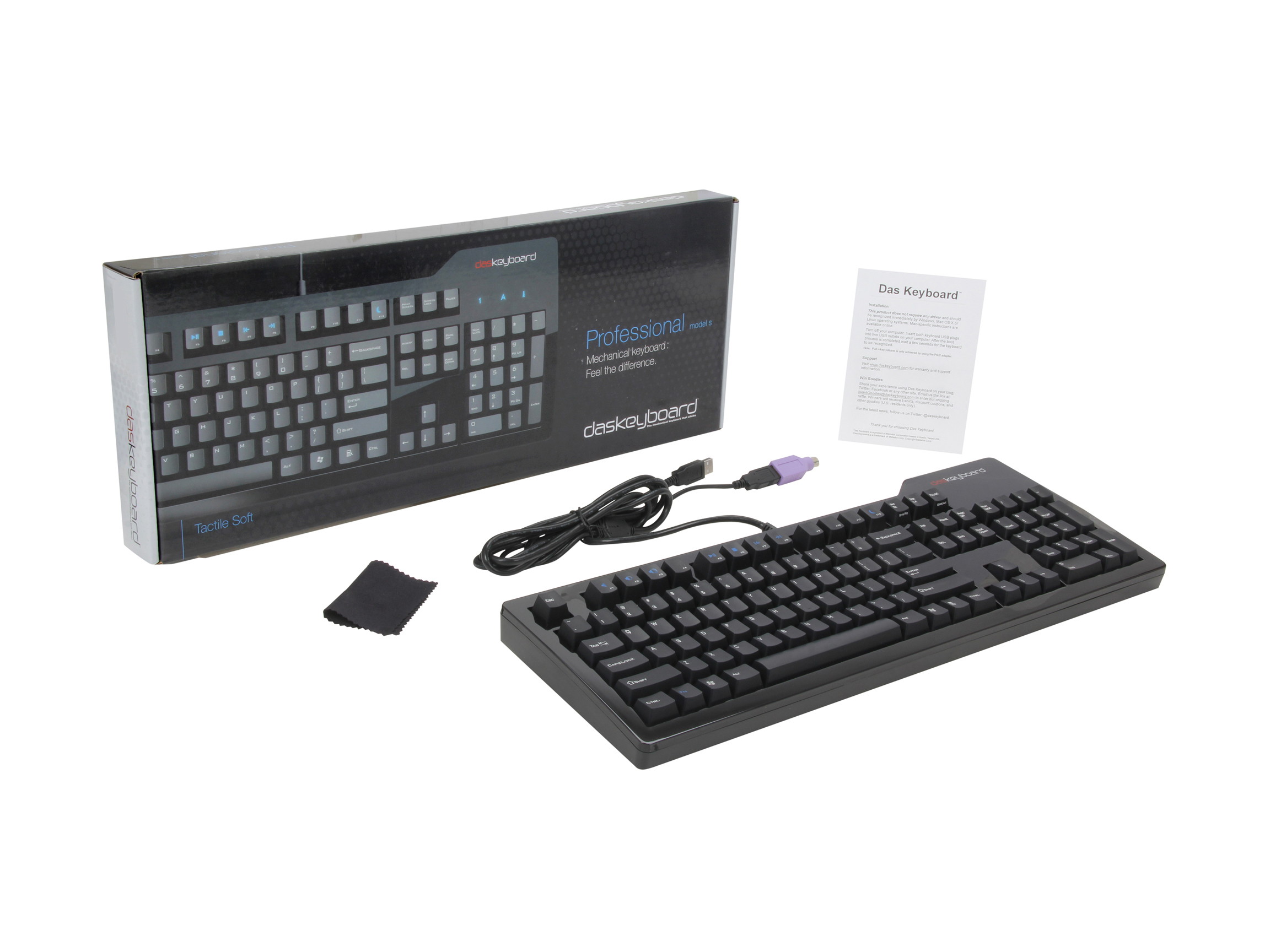 Das Keyboard Model S DASK3MKPROCLI Black Wired Professional - Click Pressure Point Mechanical Keyboard