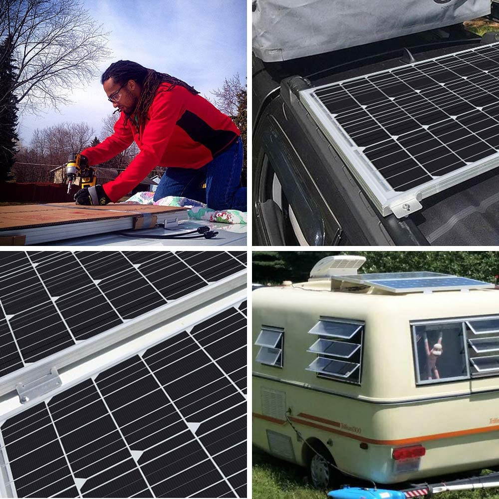 Renogy 50W Monocrystalline 12V Solar Panel Kit with 10A 12/24V PWM LCD Charge Controller, 5V USB Ports, for RVs,Boats,Trailers,Sheds,Cabins and Any Off Grid System