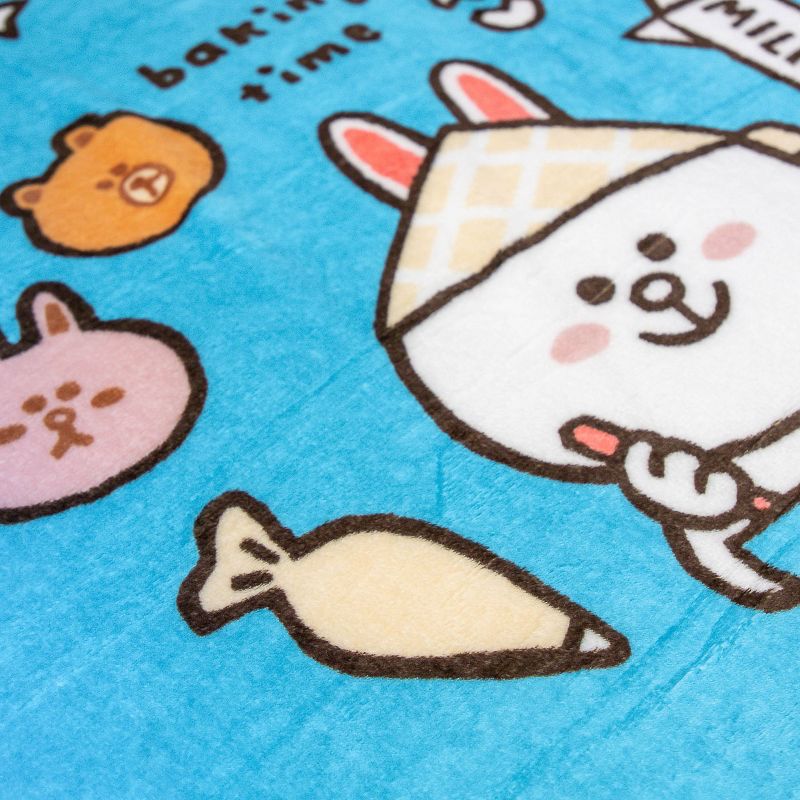 Twin Line Friends Day of Brown Blanket Blue