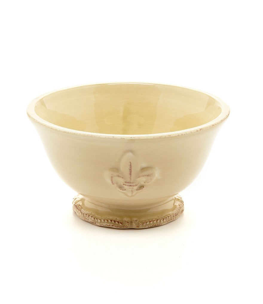 Artimino Fleur-de-Lis Beveled Earthenware Footed Soup Bowl