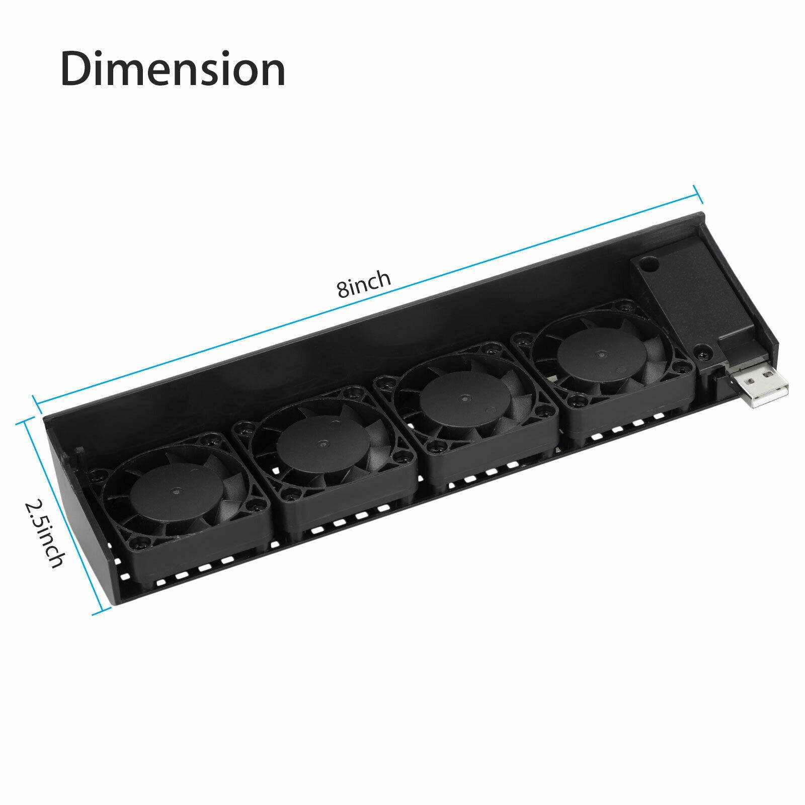 4-Fan External Front Intercooler USB Extra Cooling System Cooler for  PS3