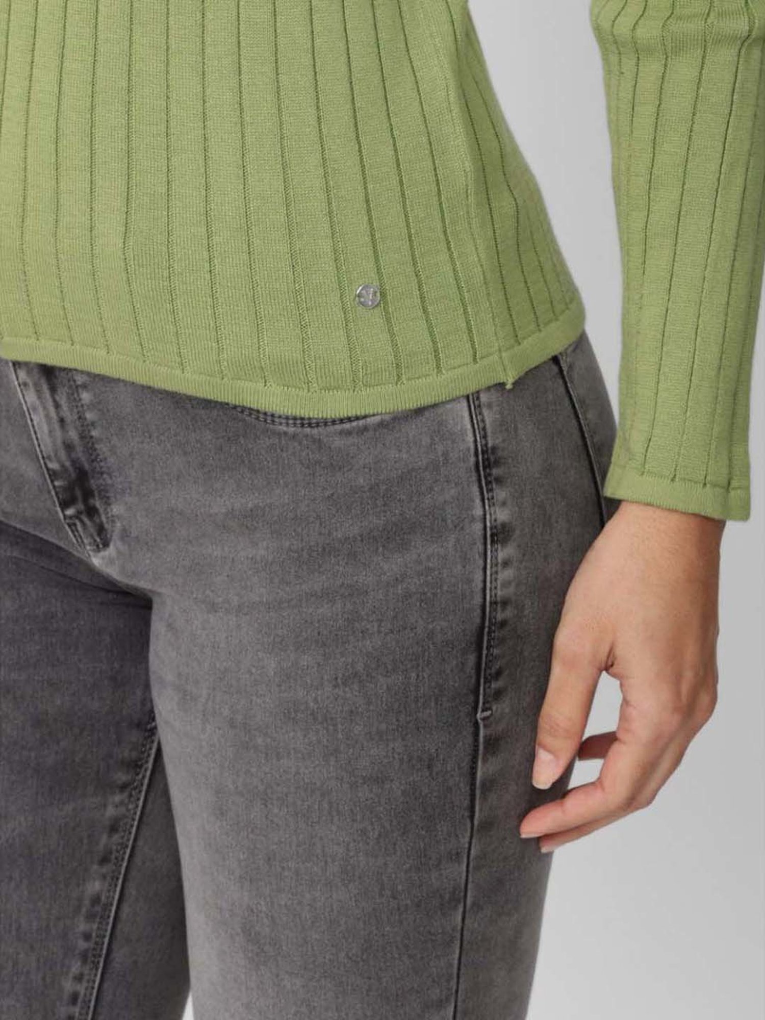 Van Heusen Green Cotton Striped Top