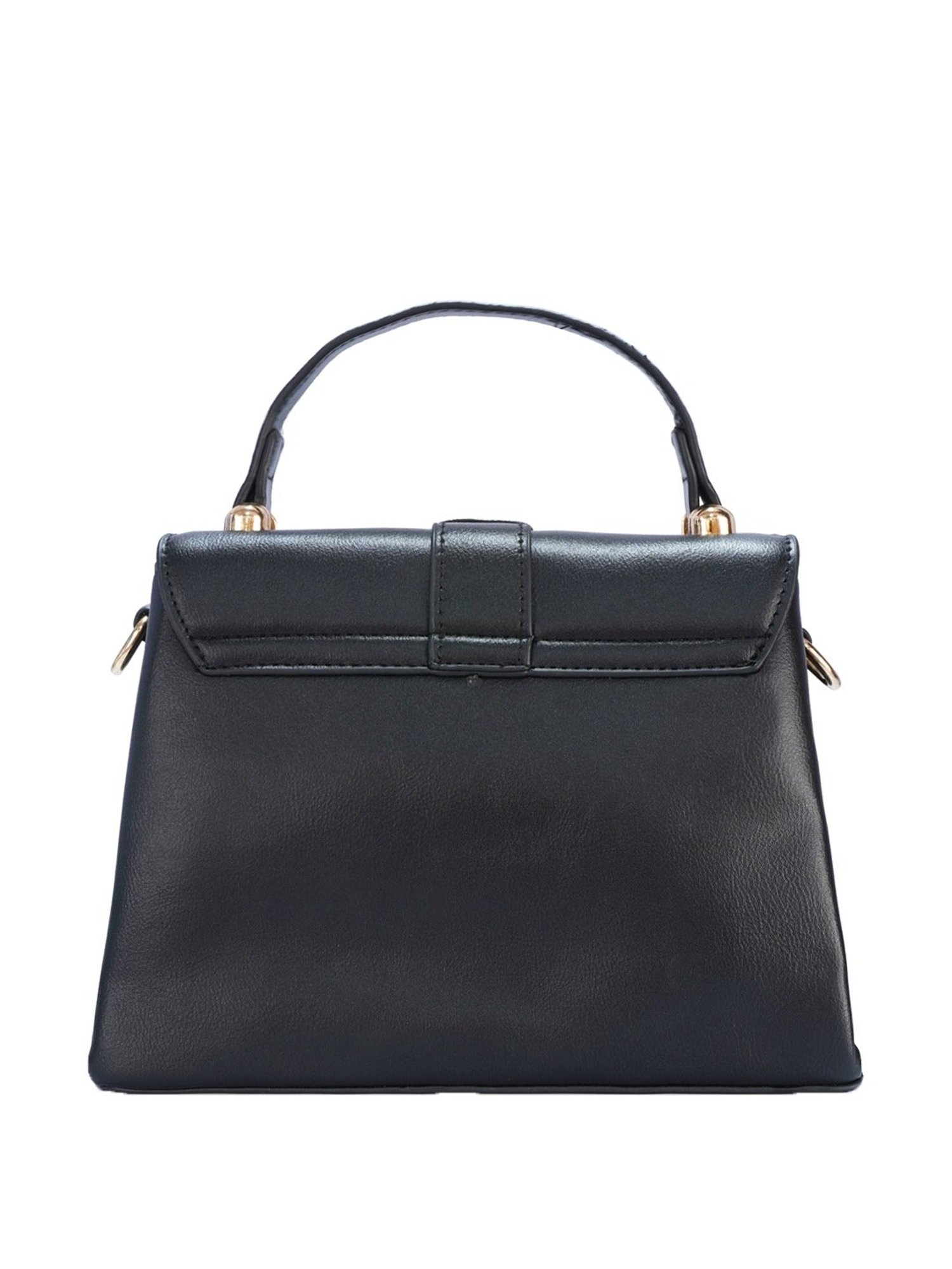 Luvoksi Black Solid Medium Satchel Handbag