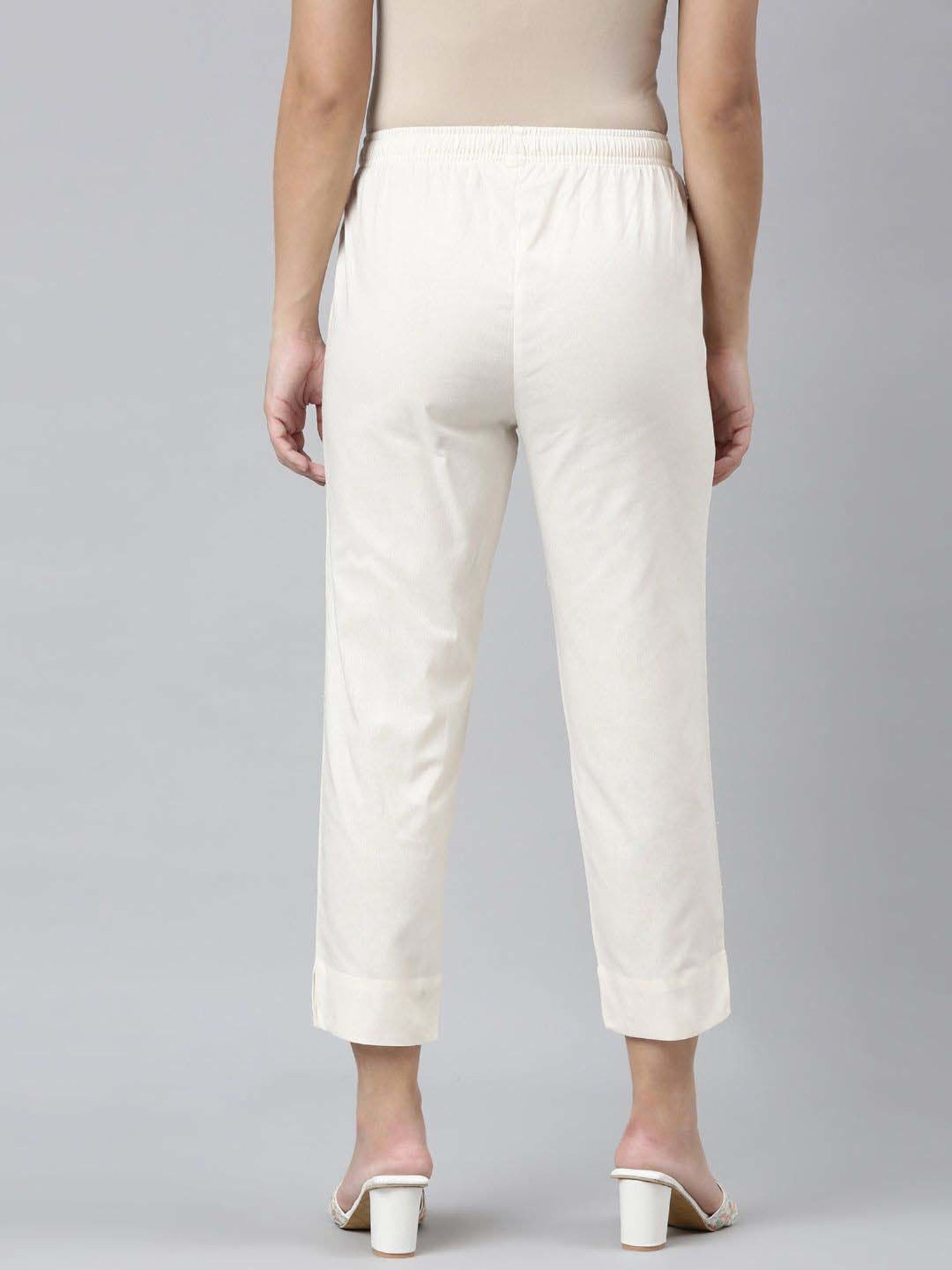 Go Colors! Cream Cotton Pants