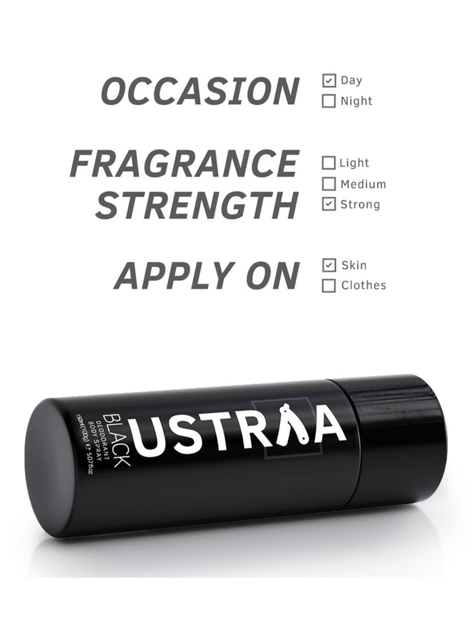 Ustraa Vitamin C Face Serum & BLACK Deodorant Body Spray