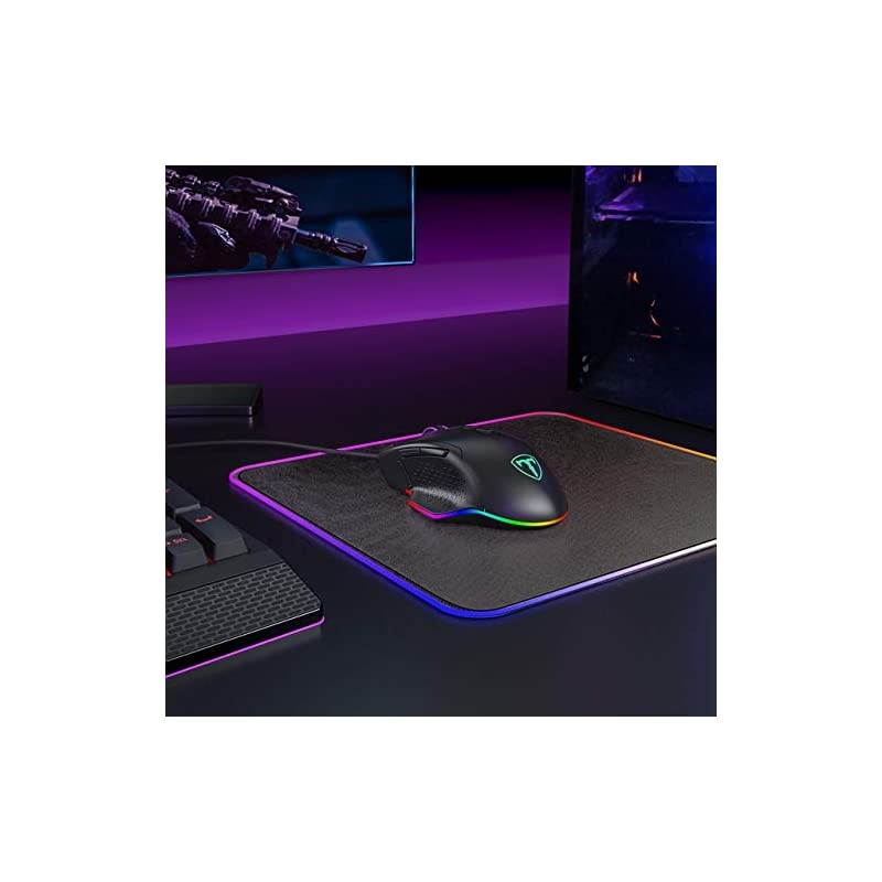 RGB Gaming Mouse Wired Mouse Gaming with Weight Tuning Set in the Mouse with 12000 DPI Fire amp Sniper Button 10 Programmable Buttons
