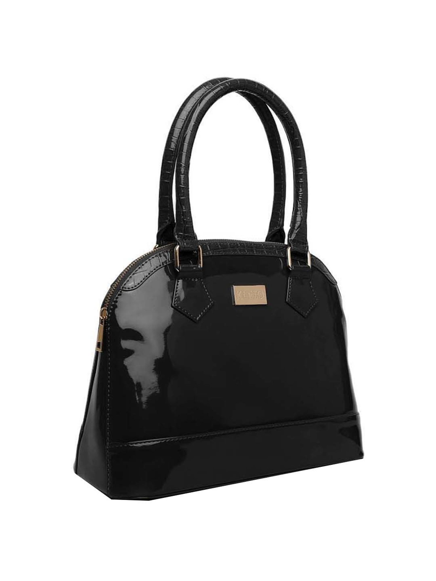 KLEIO Black Solid Medium Handbag