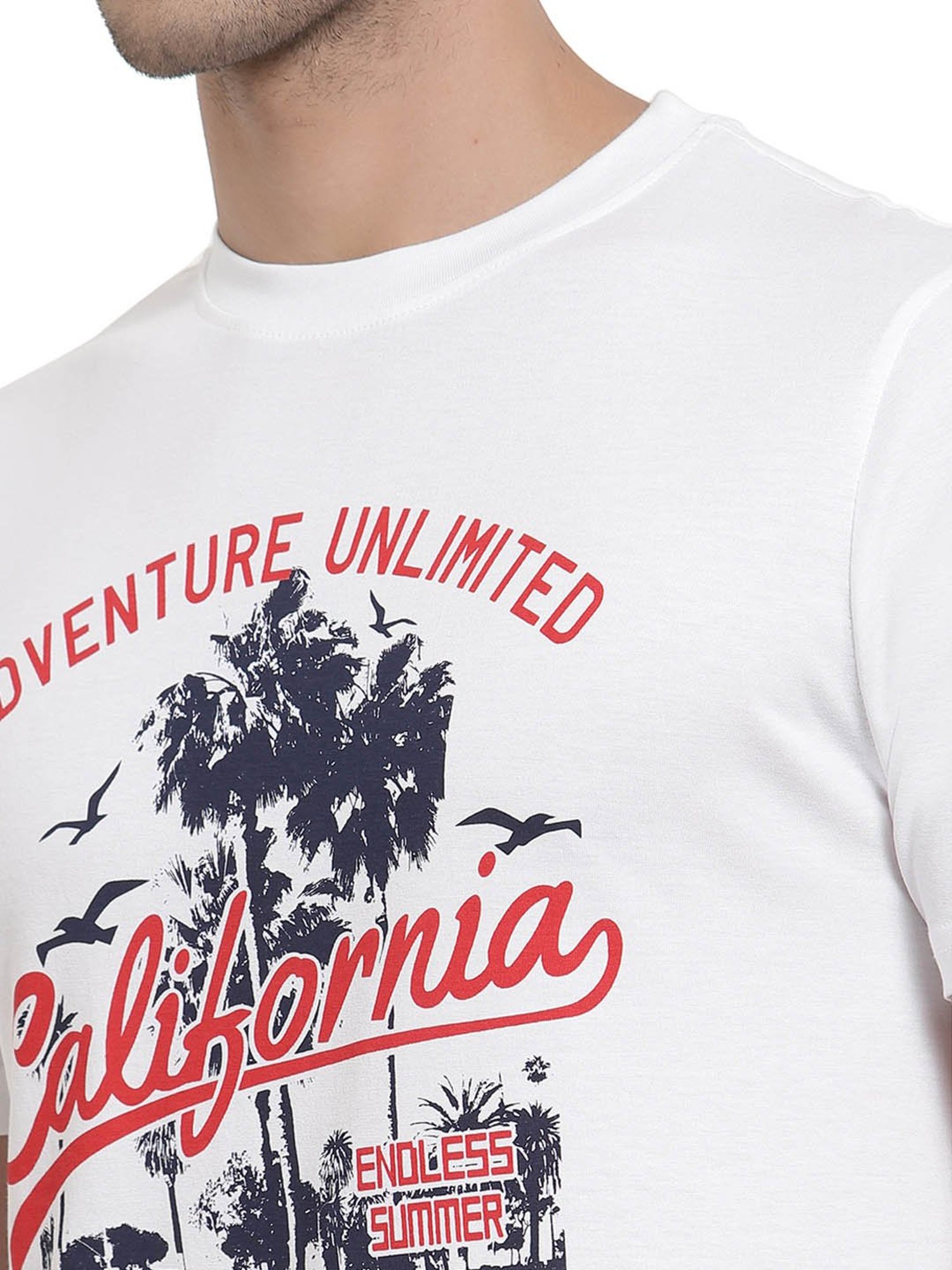 Proteens White Printed Cotton T-Shirt