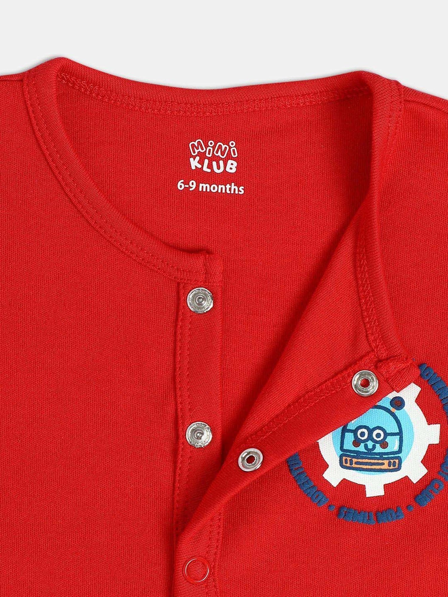 MINIKLUB Boys Olive Green & Red Printed Full Sleeves Front Open Vest