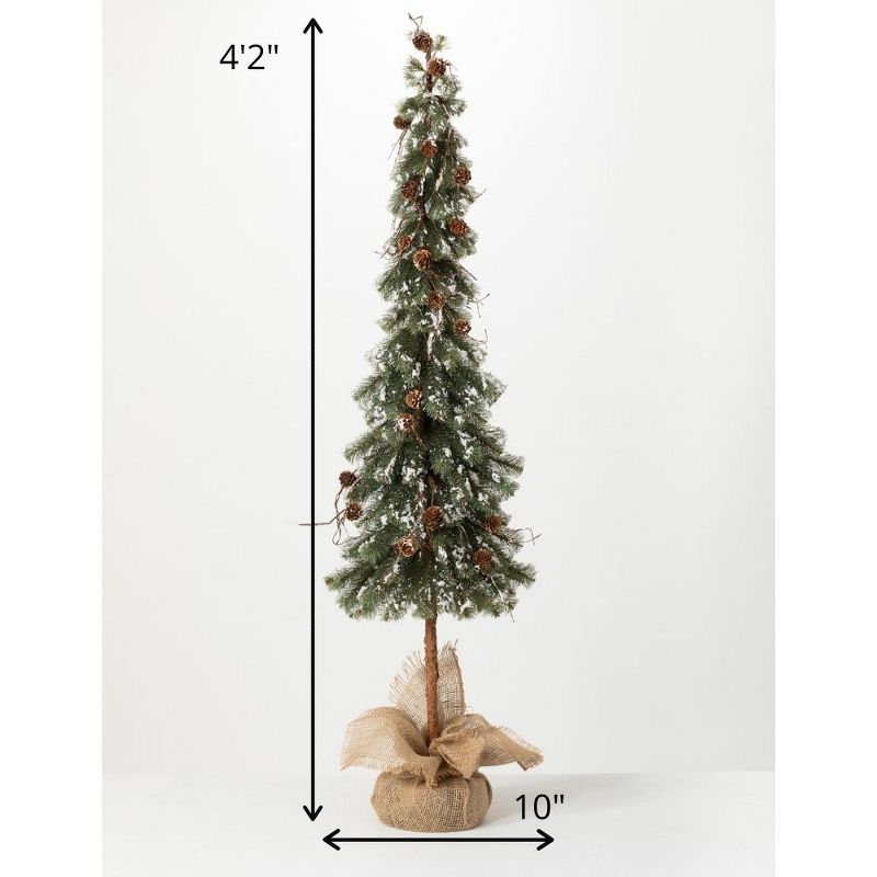 Home Heritage Snowdrift Spruce 6.5 Foot Flocked Christmas Tree with White Lights